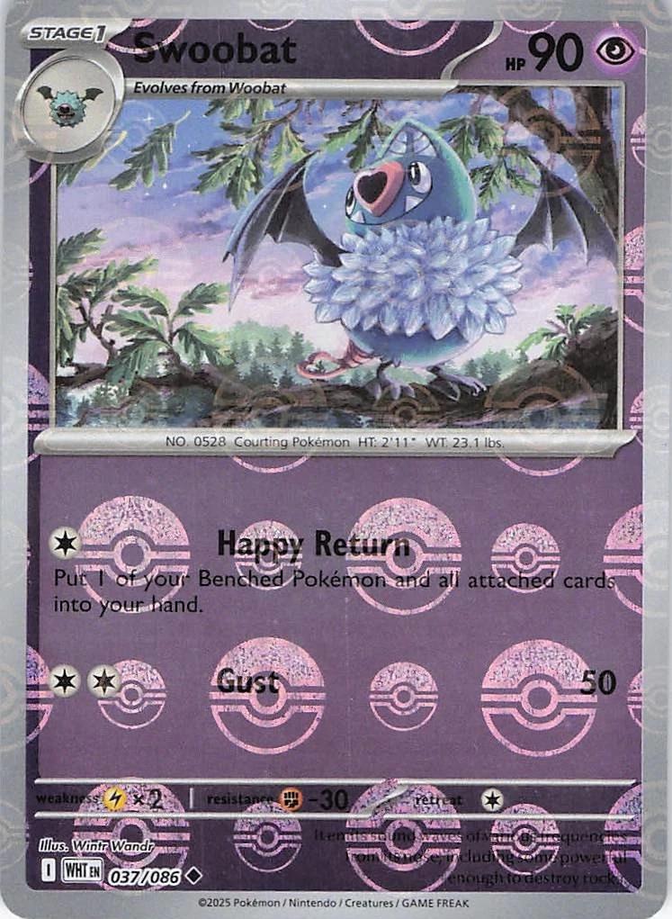 White Flare Swoobat [Poke-Ball] Pokémon card